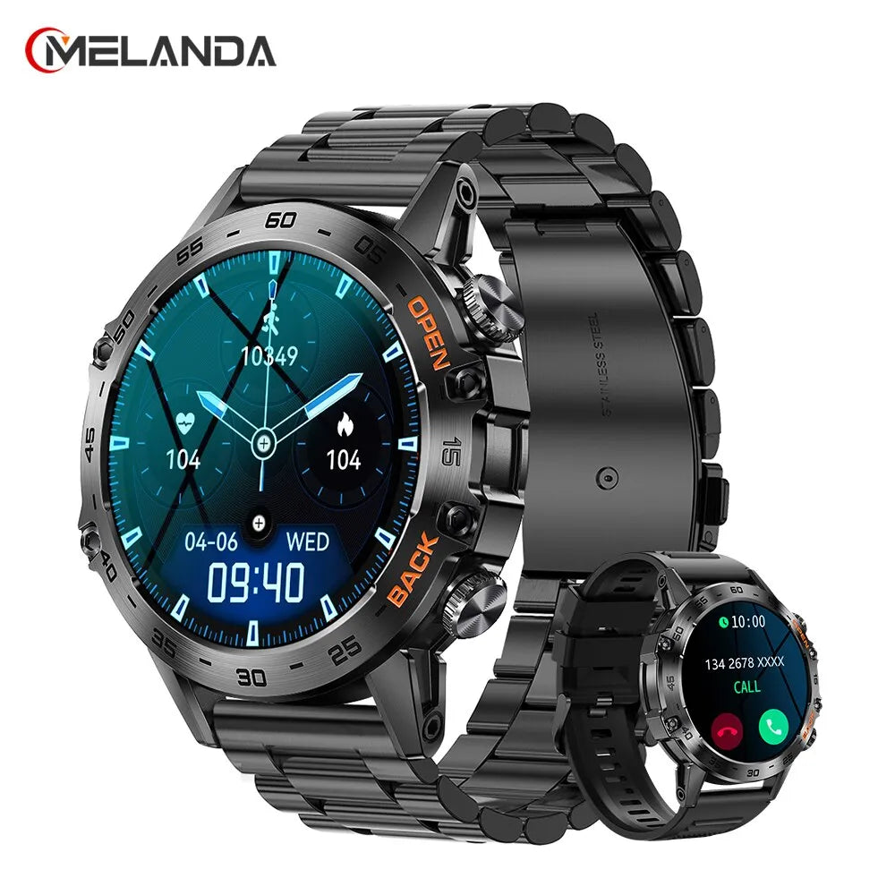 MELANDA Steel 1.39 Bluetooth Call Smart Watch Men Sports Fitness Trac Fiidom