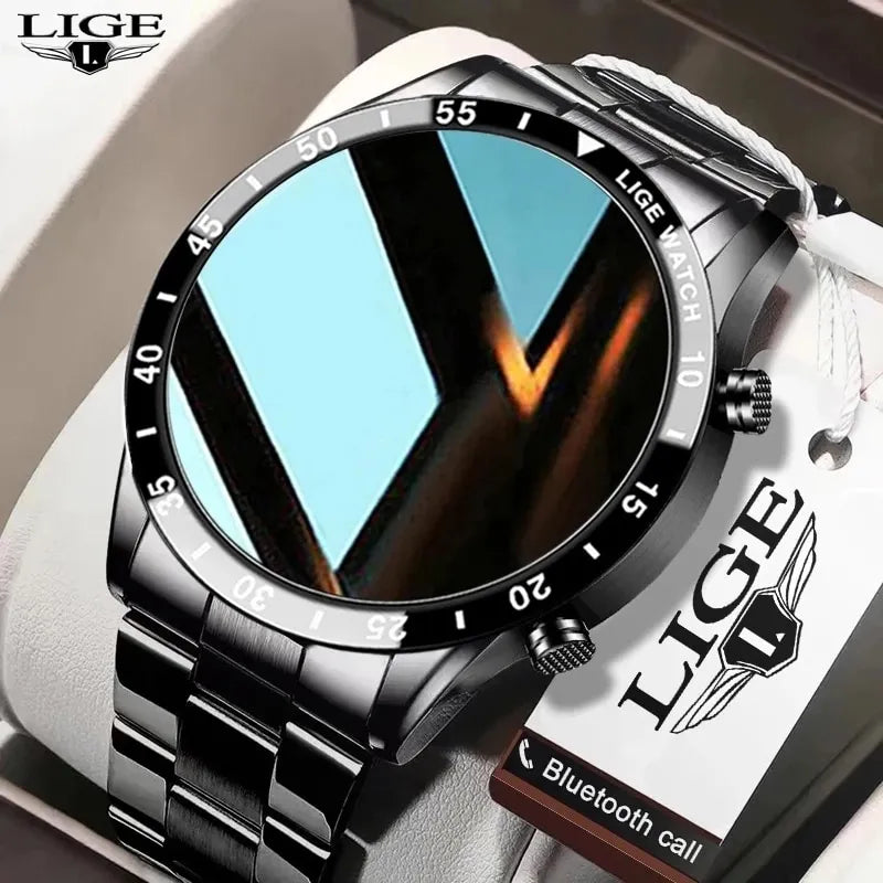 LIGE 2024 Smart Watch Men Full Circle Touch Screen Bluetooth Call Men Fiidom