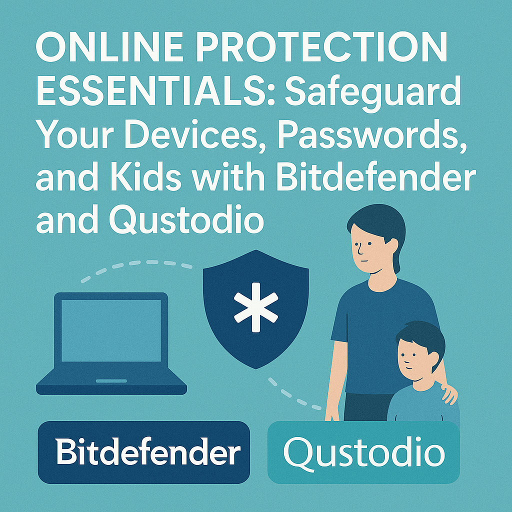 Online Protection Essentials: Safeguard Your Devices, Passwords, and Kids with Bitdefender and Qustodio
